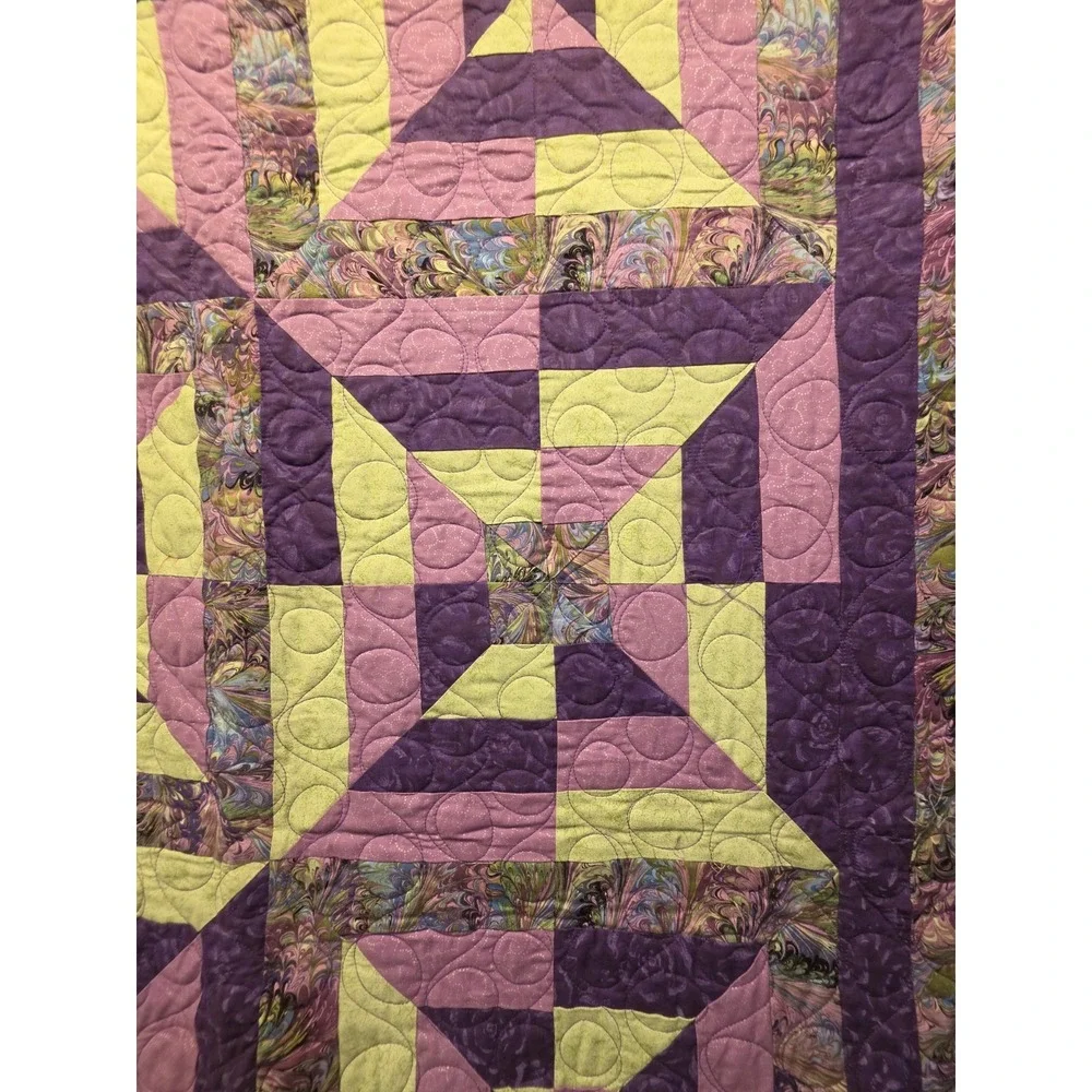 Handmade Purple bed quilt 71